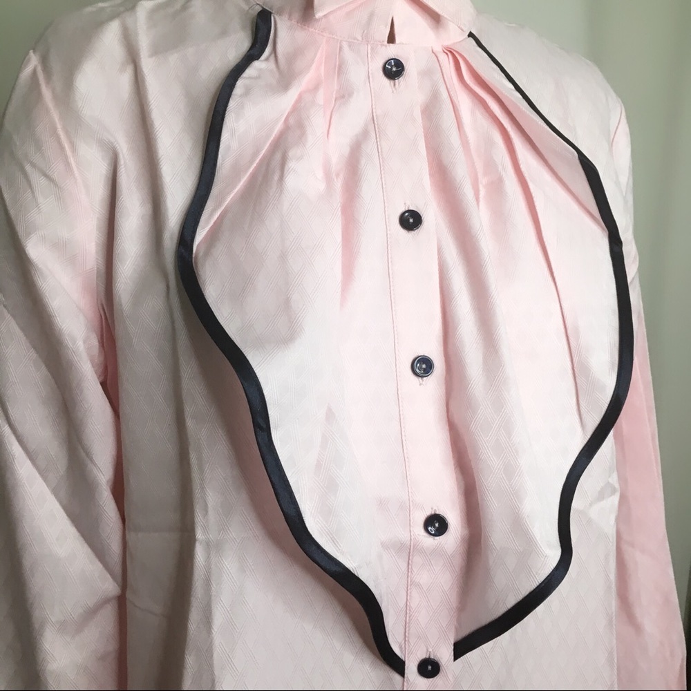 Frilly Button Front Pink Ruffle Blouse - Picture 3 of 8